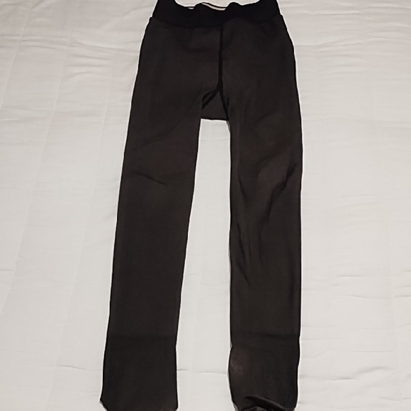 Accessories - Women's Black Sheer Fleece-Lined Winter Tights